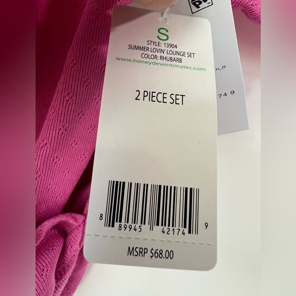 Honeydew Intimates 2 Piece Summer Lovin’ Lounge Set in Rhubarb Pink Size S NWT - Picture 12 of 12